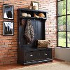 CF6006-BK Distressed Black Hall Tree - Seaside-7