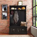 CF6006-BK Seaside Distressed Black Hall Tree