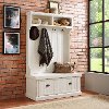 CF6006-WH Distressed White Hall Tree - Seaside