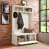 CF6006-WH Distressed White Hall Tree - Seaside-2