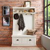 CF6006-WH Distressed White Hall Tree - Seaside-3