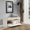 CF6011-WH Distressed White Entryway Bench - Seaside