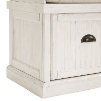 CF6011-WH Distressed White Entryway Bench - Seaside-6