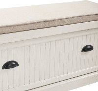 CF6011-WH Distressed White Entryway Bench - Seaside-7