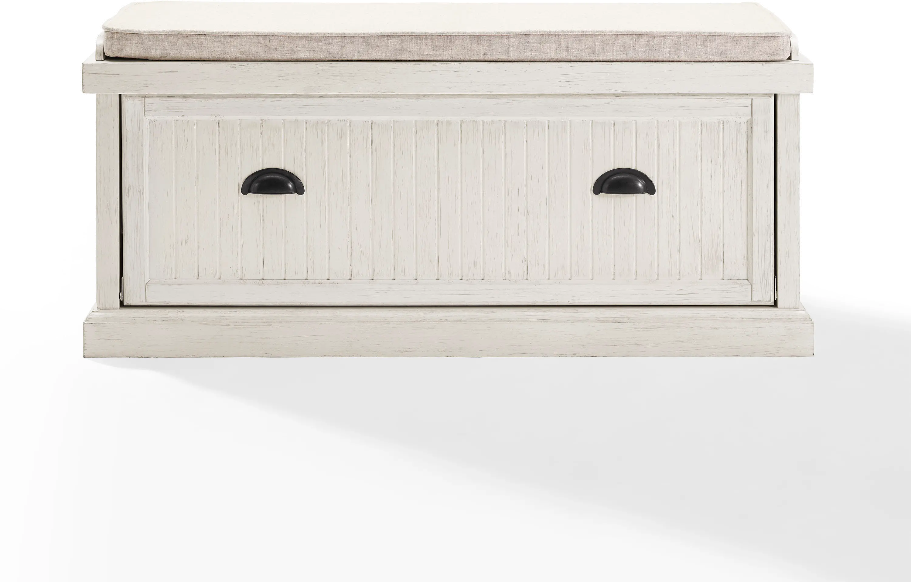 CF6011-WH Seaside Distressed White Entryway Bench-3