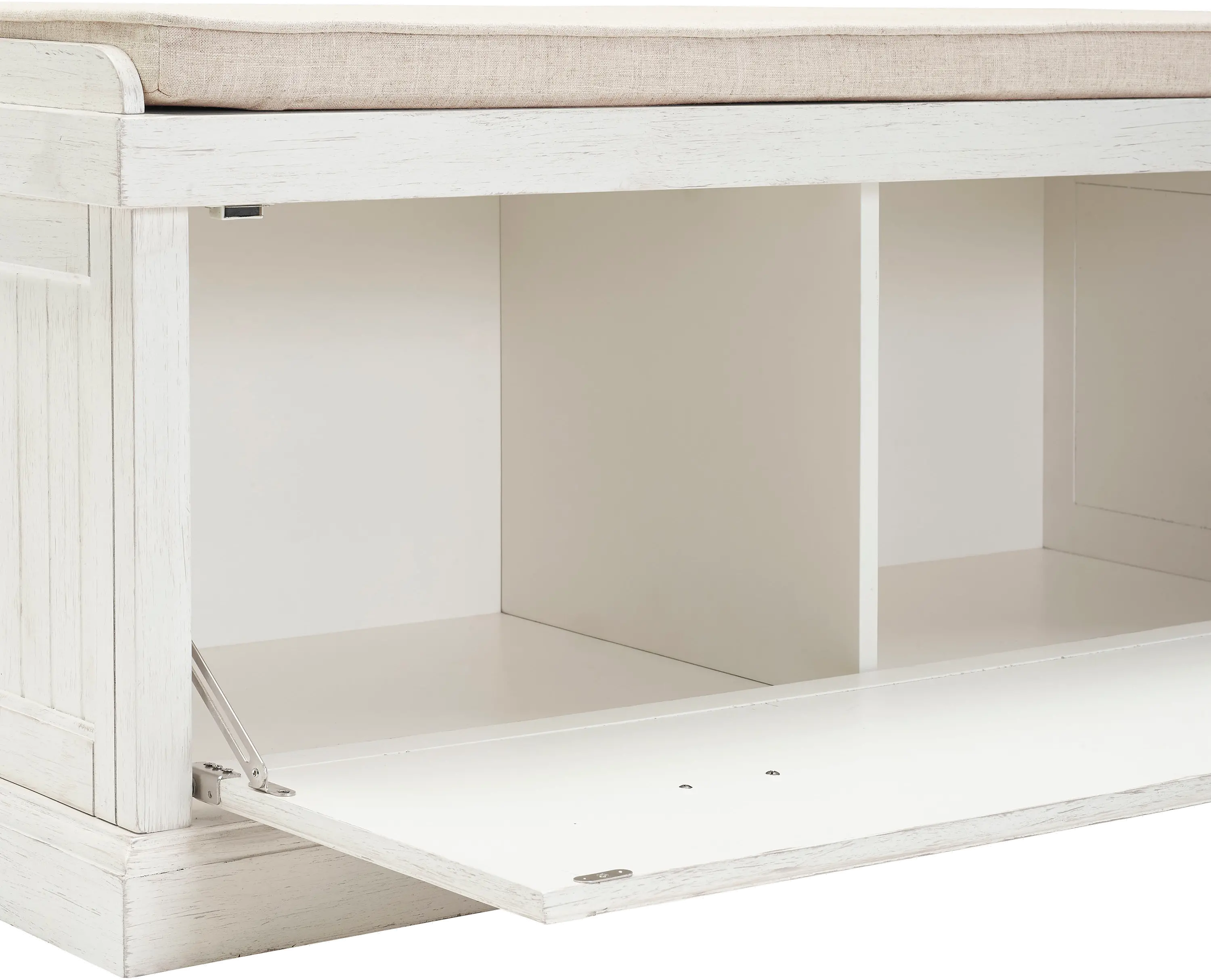 CF6011-WH Seaside Distressed White Entryway Bench-5