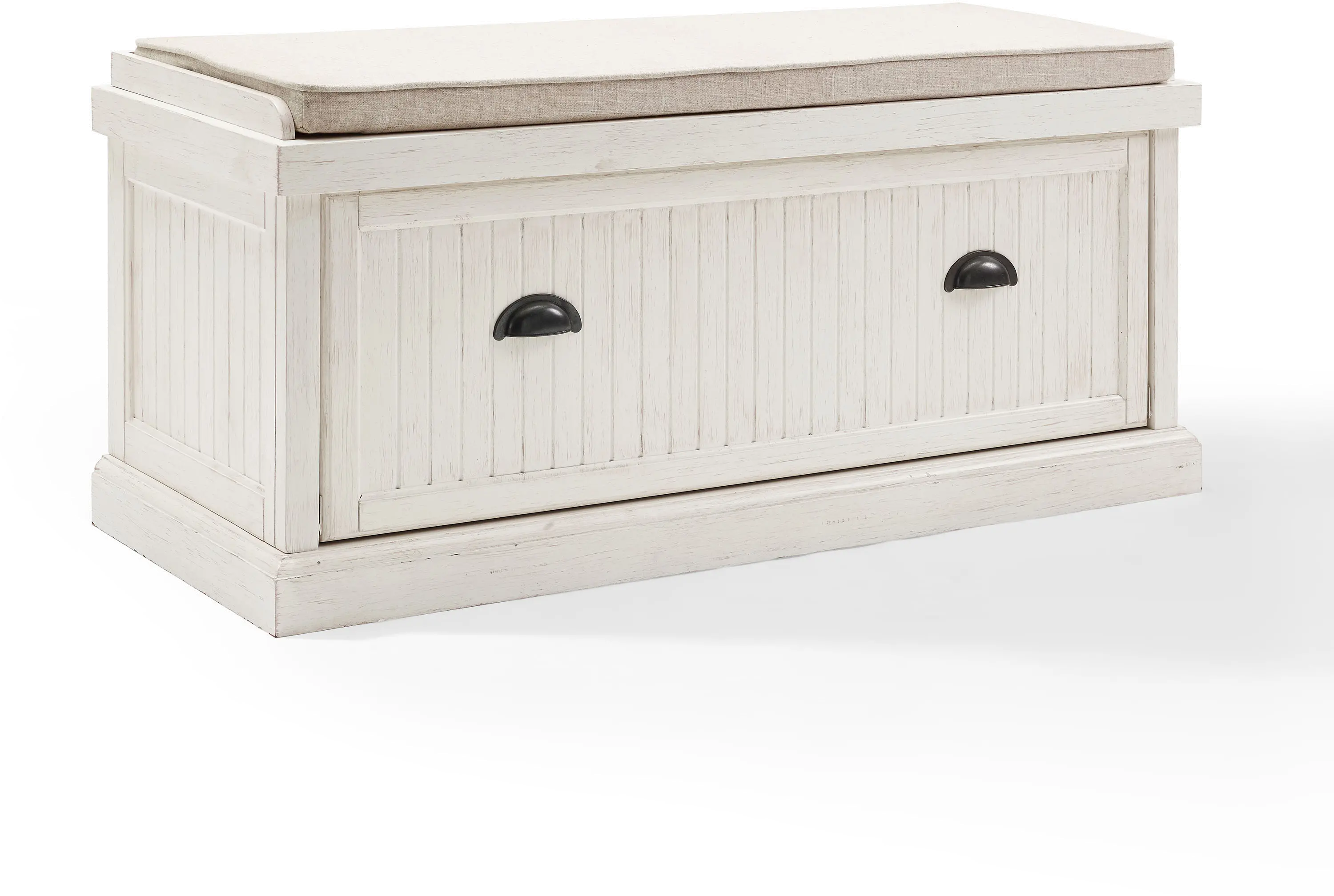 CF6011-WH Seaside Distressed White Entryway Bench-8