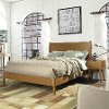 KF725001AC Mid Century Modern Acorn Brown Queen Platform Bed - Landon