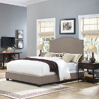 KF705004OL Contemporary Oatmeal Queen Upholstered Bed - Bellingham