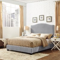 KF705004SL Contemporary Gray Queen Upholstered Bed - Bellingham
