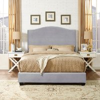 KF705004SL Contemporary Gray Queen Upholstered Bed - Bellingham-2