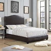 KF706004BR Contemporary Brown King Upholstered Bed - Bellingham