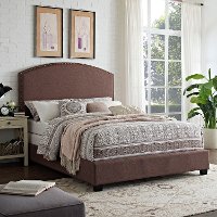 KF705008BO Classic Brown Queen Upholstered Bed - Cassie