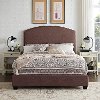 KF705008BO Classic Brown Queen Upholstered Bed - Cassie-2