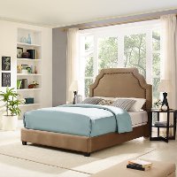 KF705009CM Classic Camel Brown Queen Upholstered Bed - Loren-2