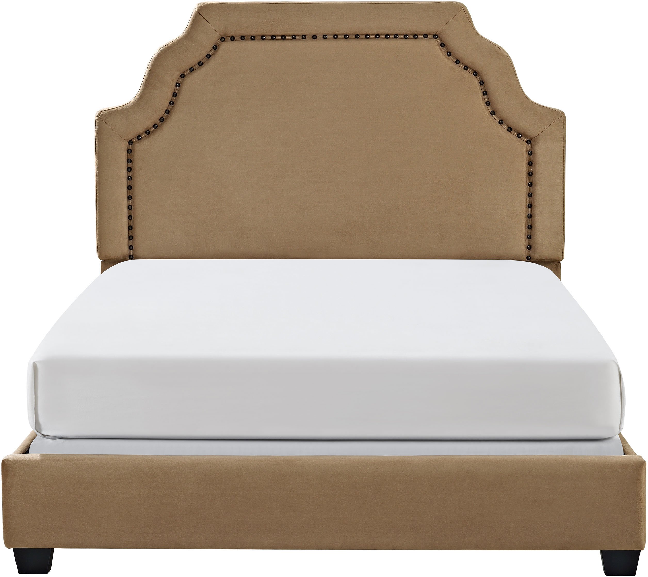 KF705009CM Classic Camel Brown Queen Upholstered Bed - Loren-4