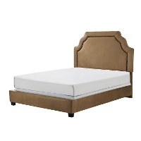 KF705009CM Classic Camel Brown Queen Upholstered Bed - Loren-5