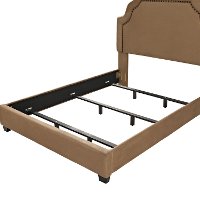 KF705009CM Classic Camel Brown Queen Upholstered Bed - Loren-7