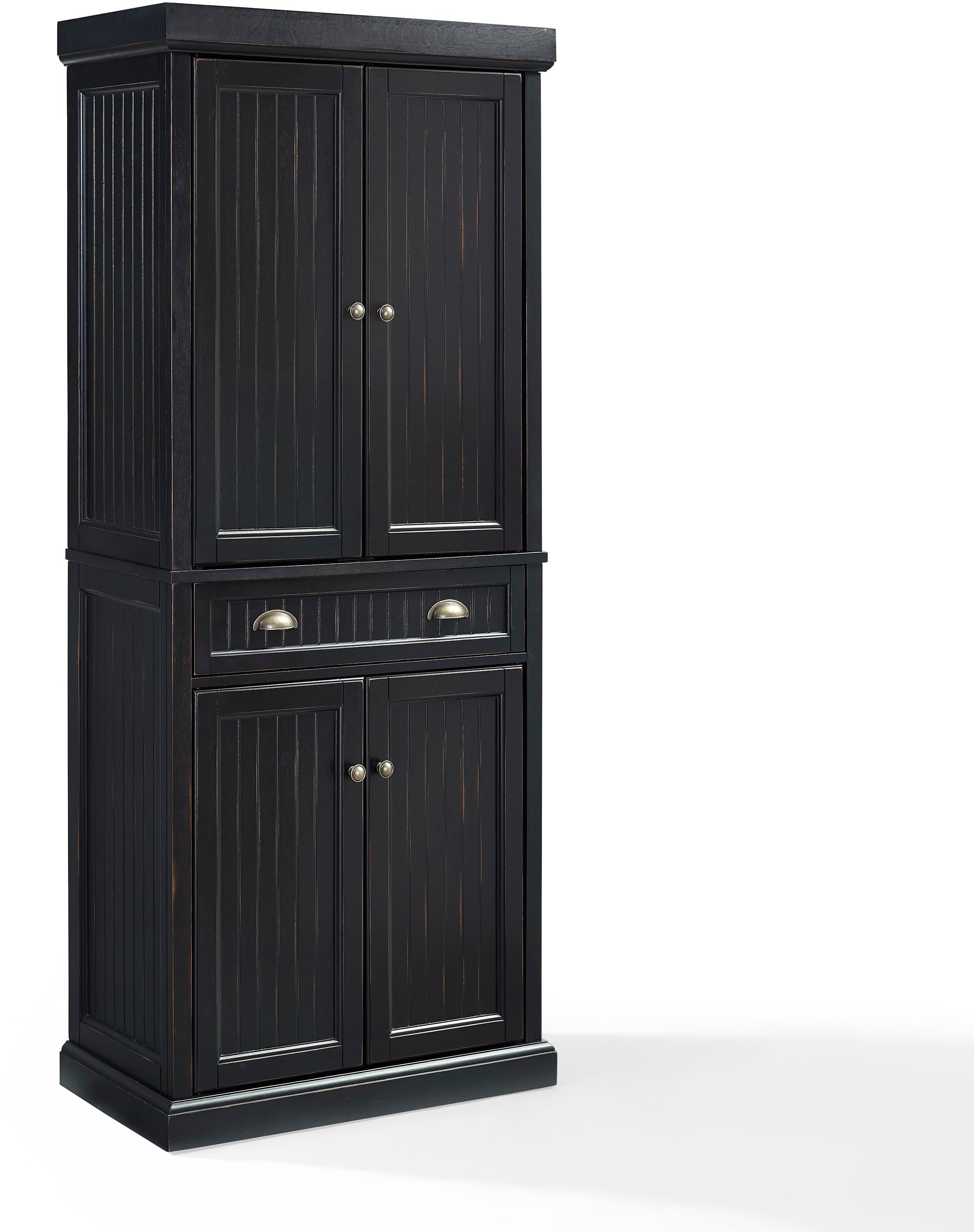 CF3103-BK Distressed Black Kitchen Pantry Cabinet - Seaside-3