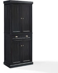 CF3103-BK Distressed Black Kitchen Pantry Cabinet - Seaside-3