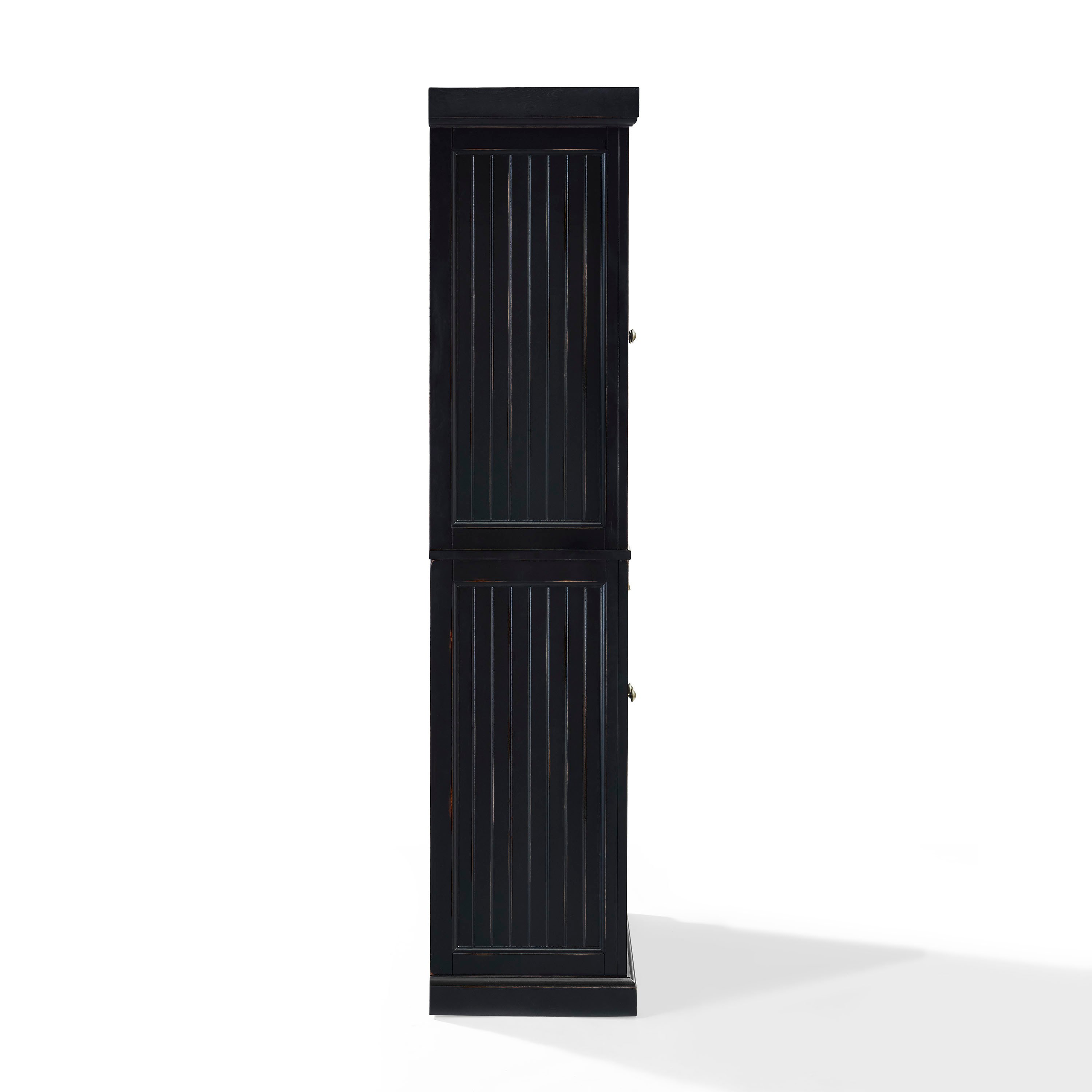 CF3103-BK Distressed Black Kitchen Pantry Cabinet - Seaside-4