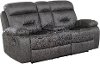 Charcoal Gray Dual Reclining Loveseat with Console - Cano