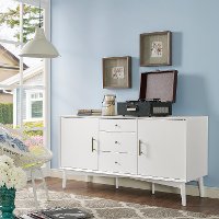 CF1107-WH Mid Century Modern White Console Table - Landon