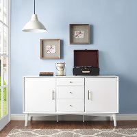 CF1107-WH Mid Century Modern White Console Table - Landon-2