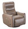 Seal Brown Leather-Match Power Swivel Glider Recliner - Lexie