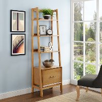 CF1109-AC Small Modern Brown Bookcase - Landon