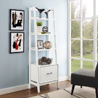 CF1109-WH Small Modern White Bookcase - Landon