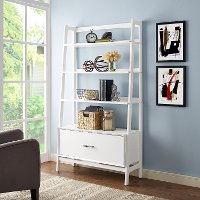 CF1110-WH Large Modern White Bookcase - Landon