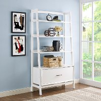 CF1110-WH Large Modern White Bookcase - Landon-2