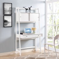 CF6511-WH Modern White Writing Desk - Landon