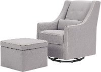 Classic Contemporary Gray Glider Chair and Ottoman - Owen