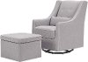 Clearance Classic Contemporary Gray Glider Chair and Ottoman - Owen