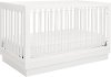 Modern White and Acrylic 3-in-1 Convertible Crib - Harlow-4