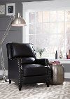Black Push Back Recliner - Alston