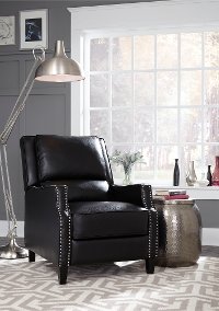 Black Push Back Recliner - Alston
