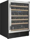 WCR496DS Avanti 49 Bottle Wide Built-In Dual Zone Wine Chiller - 24 Inch Stainless Steel and Black