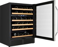 WCR496DS Avanti 49 Bottle Wide Built-In Dual Zone Wine Chiller - 24 Inch Stainless Steel and Black-2