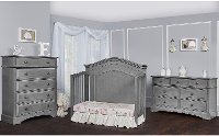 808-SGY Storm Gray 5-in-1 Convertible Crib - Adora