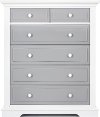 844-WPG Gray and White 6-Drawer Chest - Parker-1