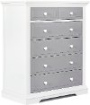844-WPG Gray and White 6-Drawer Chest - Parker-2