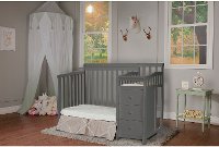 Gray 4-in-1 Mini Convertible Crib and Changer - Jayden
