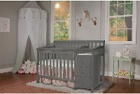 Gray 4-in-1 Mini Convertible Crib and Changer - Jayden-2