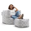 0670634 Contemporary Gray Bean Bag Chair and Ottoman - Cube -2