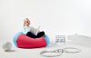 1175283 Blue and Rose Spandex Bean Bag Chair - Kushi