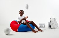 1175284 Red and Blue Spandex Bean Bag Chair - Kushi