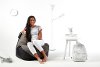 1180285- Black/ Gray Smartmax & Spandex Bean Bag Chair - Warp